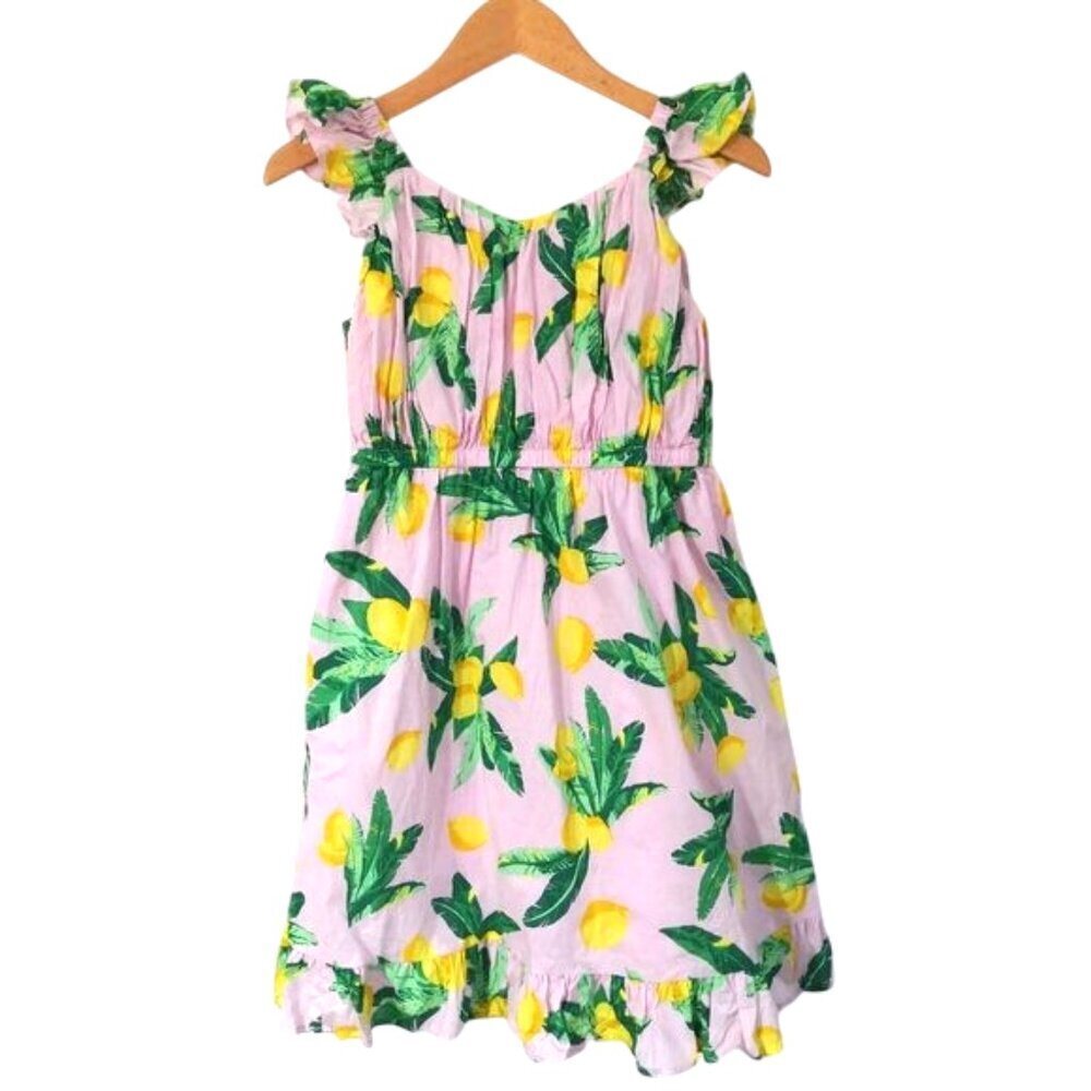 Crew Cuts Girls' Lemon Dress And Sleeveless Tie-front Button-up Top Set- 2 Piece - Picture 3 of 11